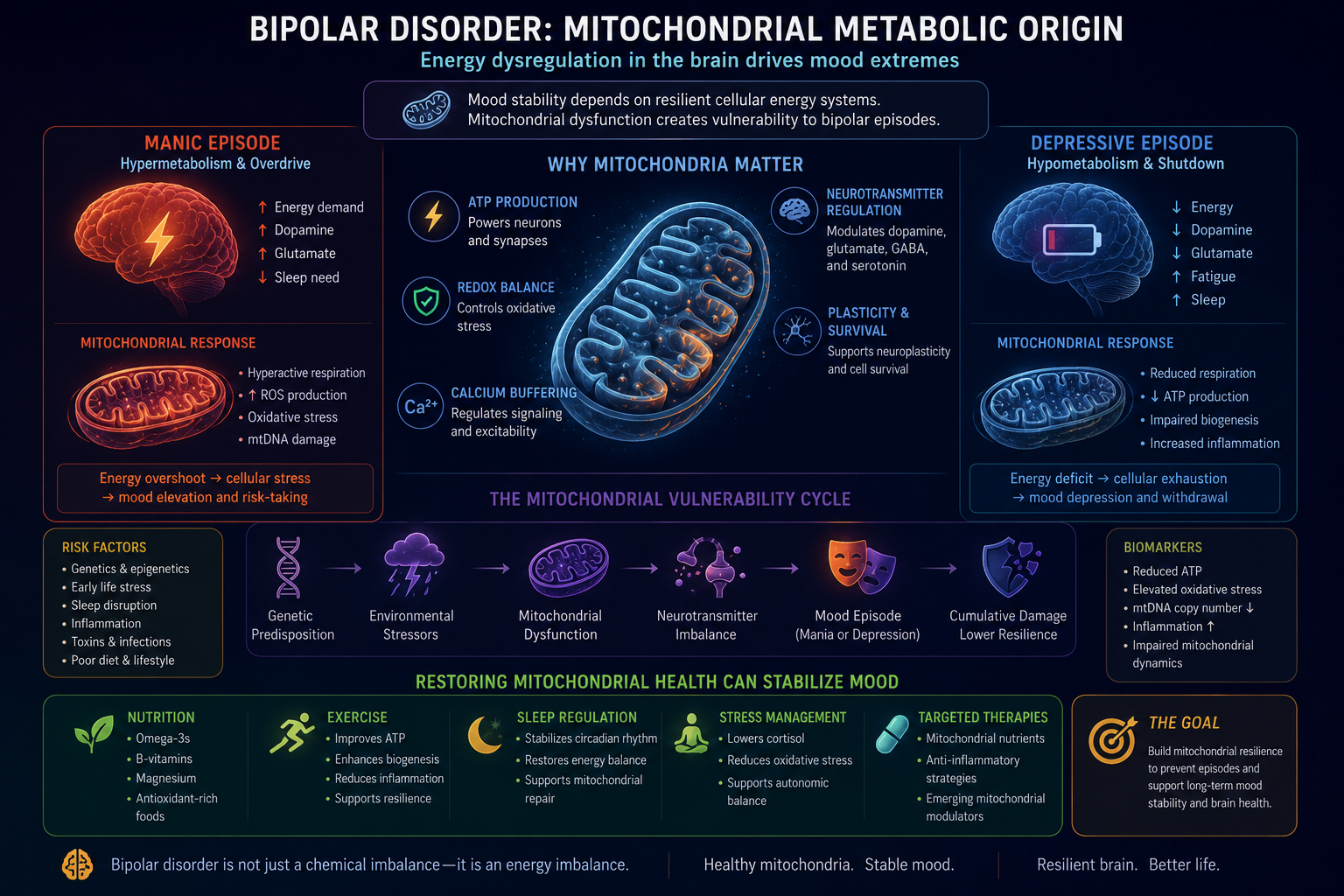 Bipolar Disorder: Mitochondrial Metabolic Origin — energy dysregulation drives mood extremes